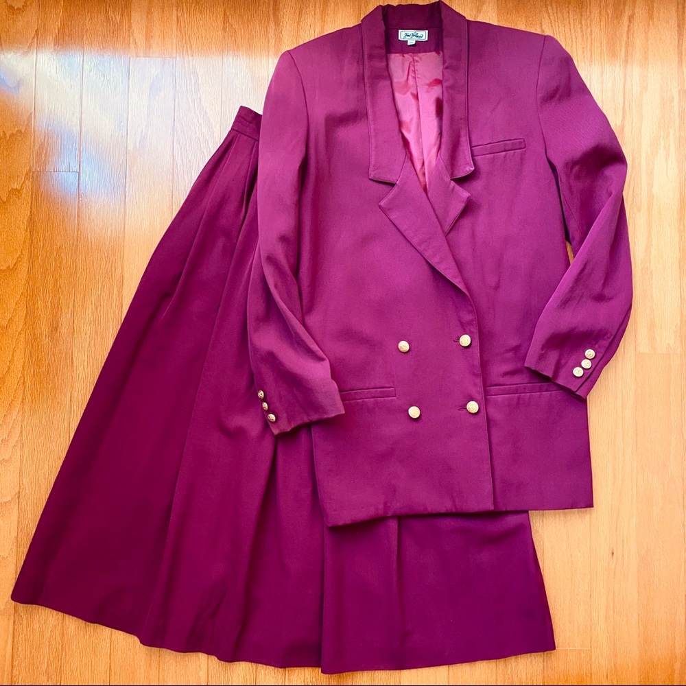 Maroon wool suit by Jim Heilman